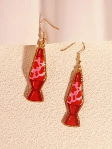 Tool Drop Earrings - Hot Pink - View 1