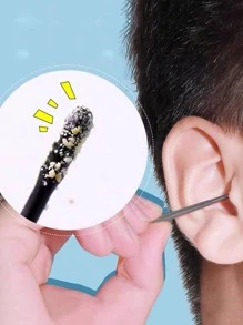 20pcs Disposable Ear Cleaner Stick, Swab For Ear Cleaning - Black - View 1