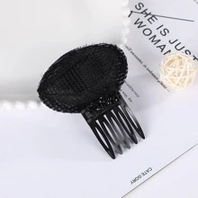 1pc Women Flower Decor Hair Styling Tools For Daily Life Casual,Hair Accessories - Black - View 2