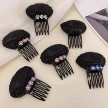 1pc Women Flower Decor Hair Styling Tools For Daily Life Casual,Hair Accessories - Black - View 6