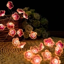 1 Đèn Dây Nhựa, Trang Trí Hoa Hiện Đại Có Thể Mở Rộng Đèn Trang Trí Cho Bữa Tiệc - Hồng - Xem 3