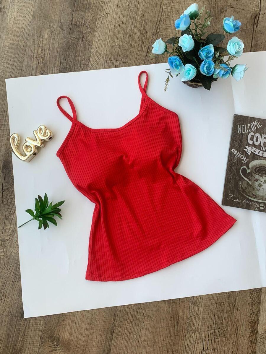 Women Tank Tops & Camis - 紅色 - 查看 1