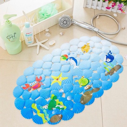 1pc Cartoon Graphic Shower Stall Mat Home Bathroom Decor Fall Decor Back To School