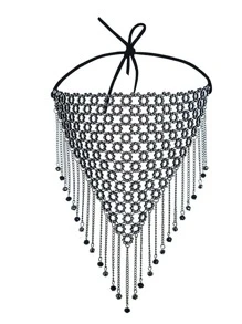 Khiên che mặt trang trí bằng đá rhinestone - màu đen - Xem 3