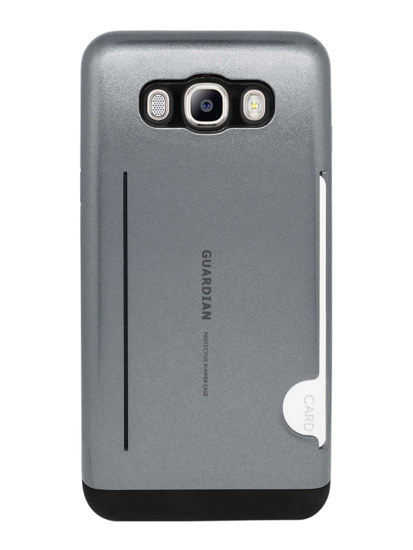 Rugged Use Card Holder Case Cover For Galaxy J7 2016 Guardian - Grey - View 1