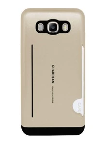 Funda Case Uso Rudo Tarjetero Para Galaxy J7 2016 Guardian - Dorado - Ver 1