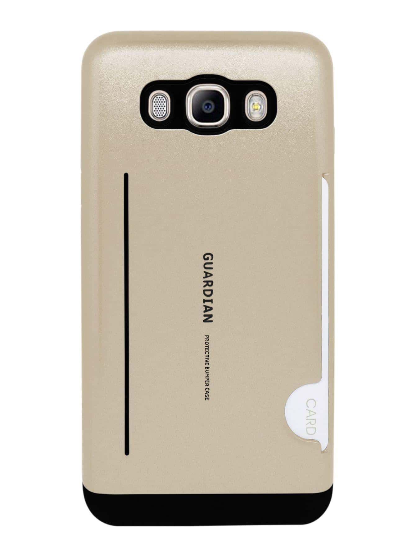 Funda Case Uso Rudo Tarjetero Para Galaxy J7 2016 Guardian - Dorado - Ver 1