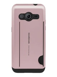 Funda Case Uso Rudo Tarjetero Para Galaxy Core 2 Guardian Mas Mica - Rosa - Ver 1