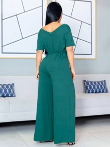 Macacão Pantalona LISO Com Laço na Cintura Bolsos Laterais Fotos Reais do Produto!