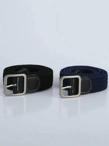 2 chiếc Unisex Khóa vuông Thắt lưng dệt thông thường cho cuộc sống hàng ngày - Nhiều màu - Xem 4