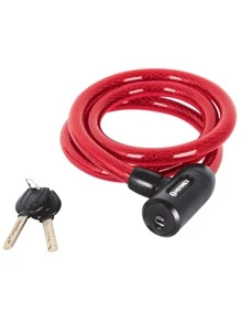 Candado de cable con llave, 15mm X 1.20 m, Hermex CB-15 - Rojo - Ver 1