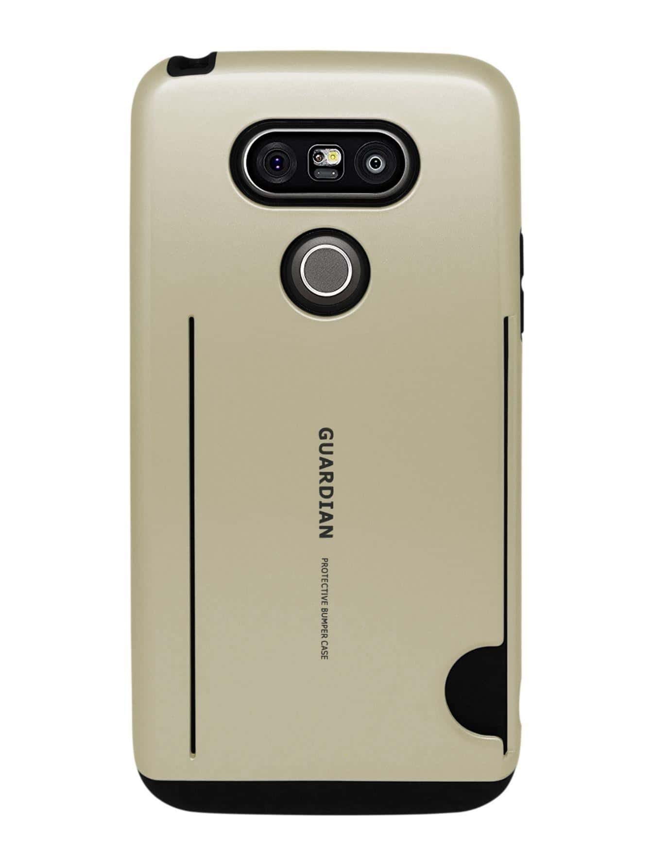 Funda Case Uso Rudo Tarjetero Para LG G5 Guardian - Dorado - Ver 1