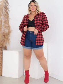 Plus Size Blouses - Đỏ - Xem 3