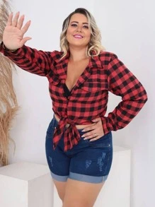 Plus Size Blouses - Đỏ - Xem 4