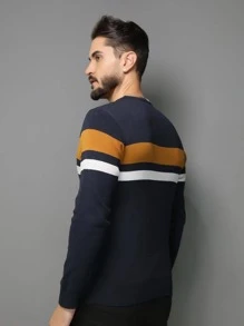 Men Sweaters - สีกรมท่า - ดู 4