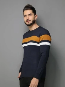 Men Sweaters - สีกรมท่า - ดู 6
