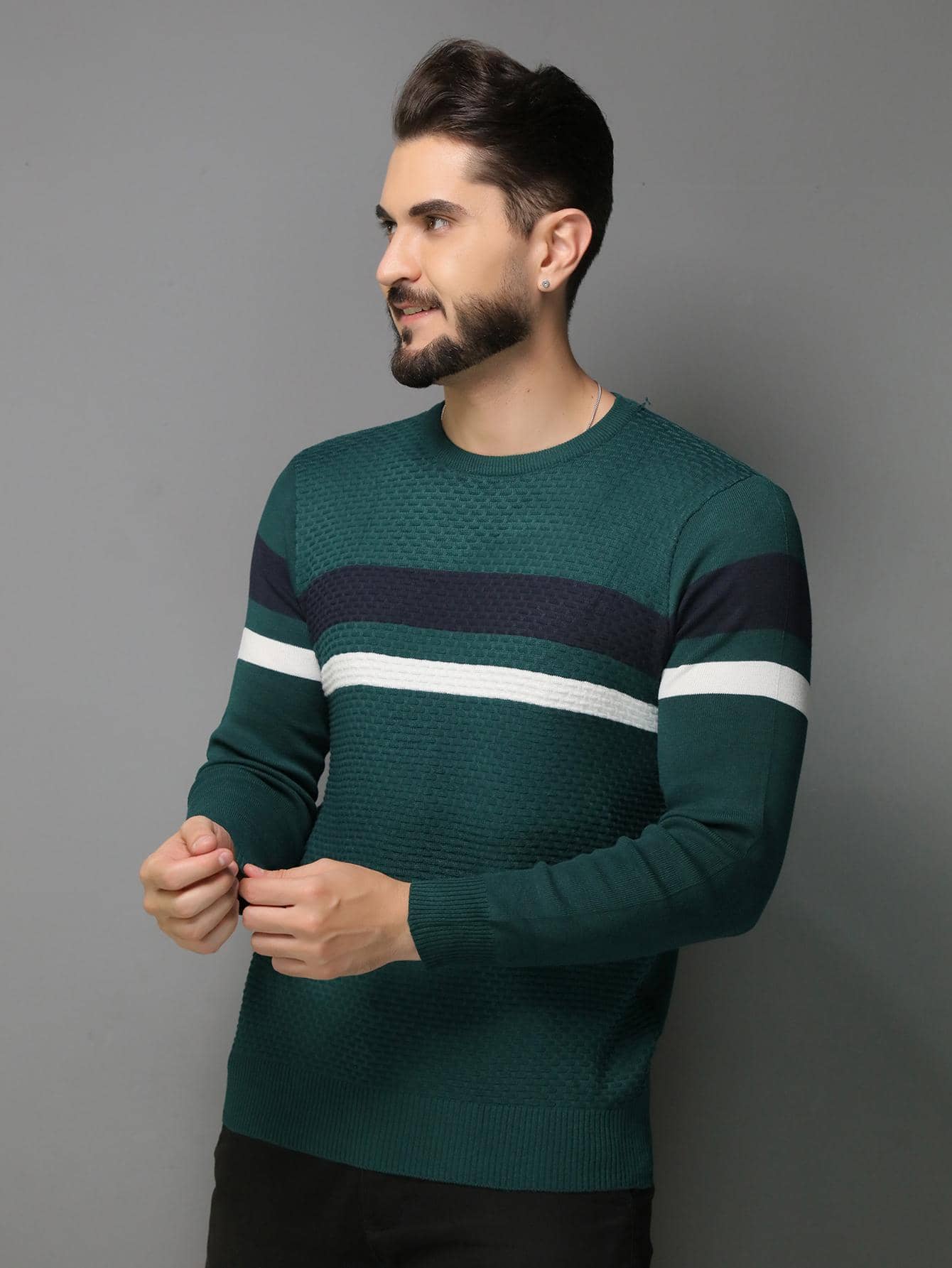 Men Sweaters - Green - View 1