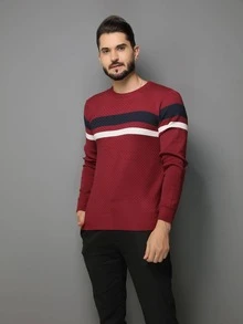 Men Sweaters - בורגונדי - ראה 6