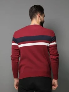 Men Sweaters - בורגונדי - ראה 5