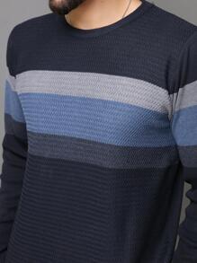 Men Knit Tops - 藍色 - 查看 3