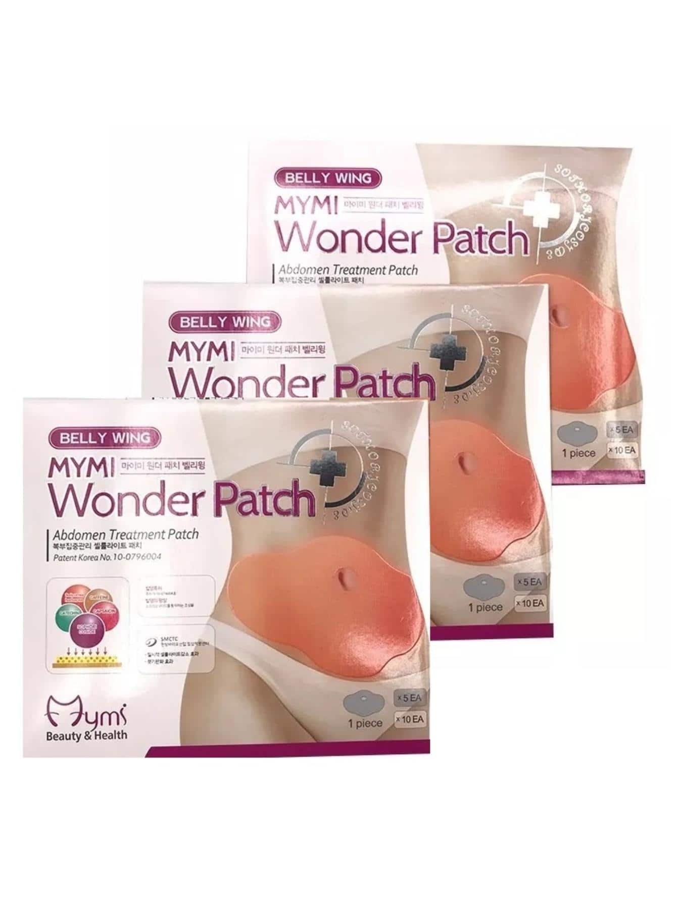 30 Patches Mymi Wonder Slimming And Firming Patch, Abdomen Weight Loss - Beige - View 1