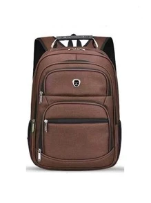 Mochila Unissex Resistente Água para Viagem Cabo de Aço Reforçado Elegantes Ótima Promoção Envio Modelo Aleatório Da Linha19 - Marrom - Visão 1