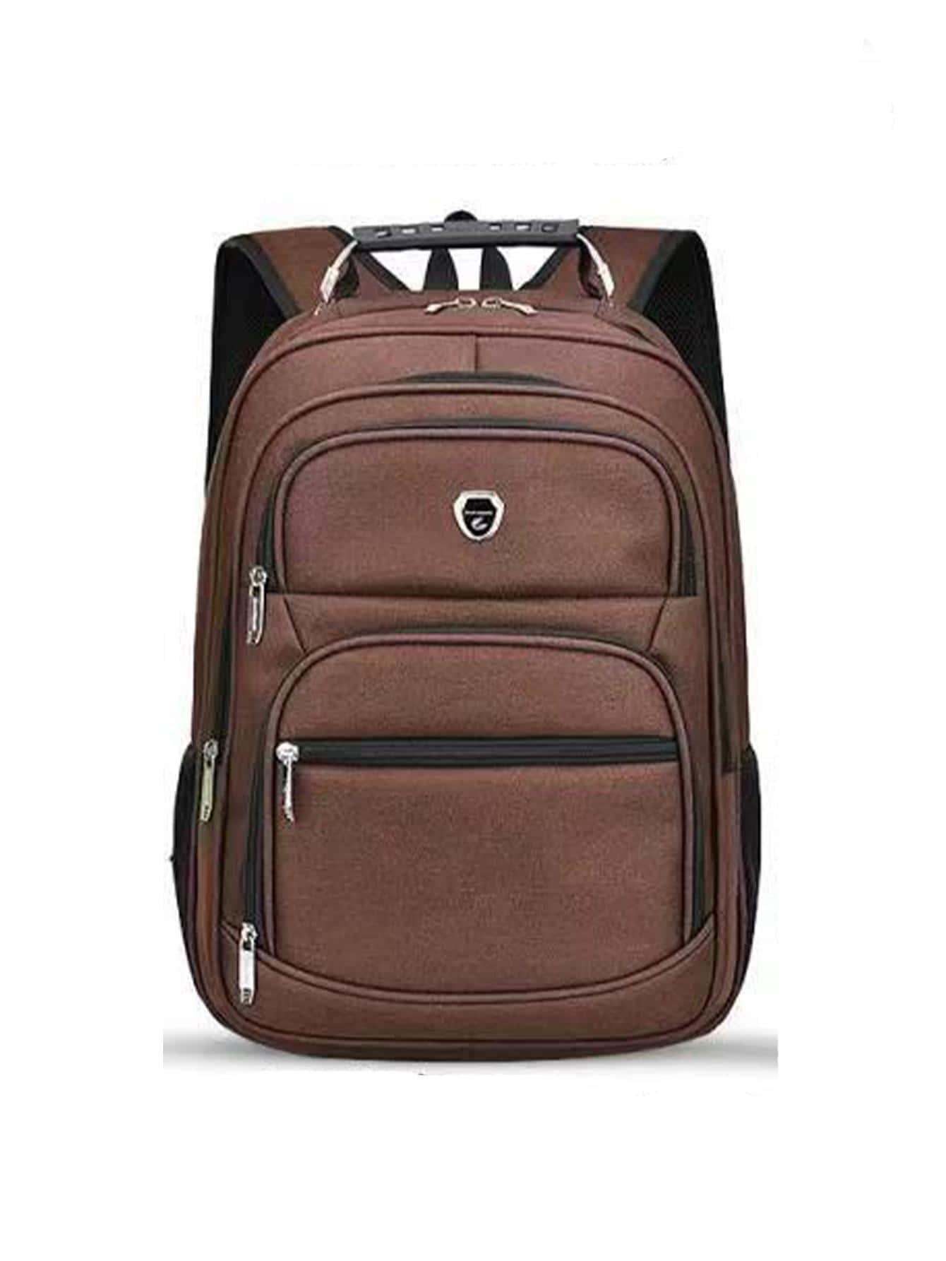 Mochila Unissex Resistente Água para Viagem Cabo de Aço Reforçado Elegantes Ótima Promoção Envio Modelo Aleatório Da Linha19 - Marrom - Visão 1