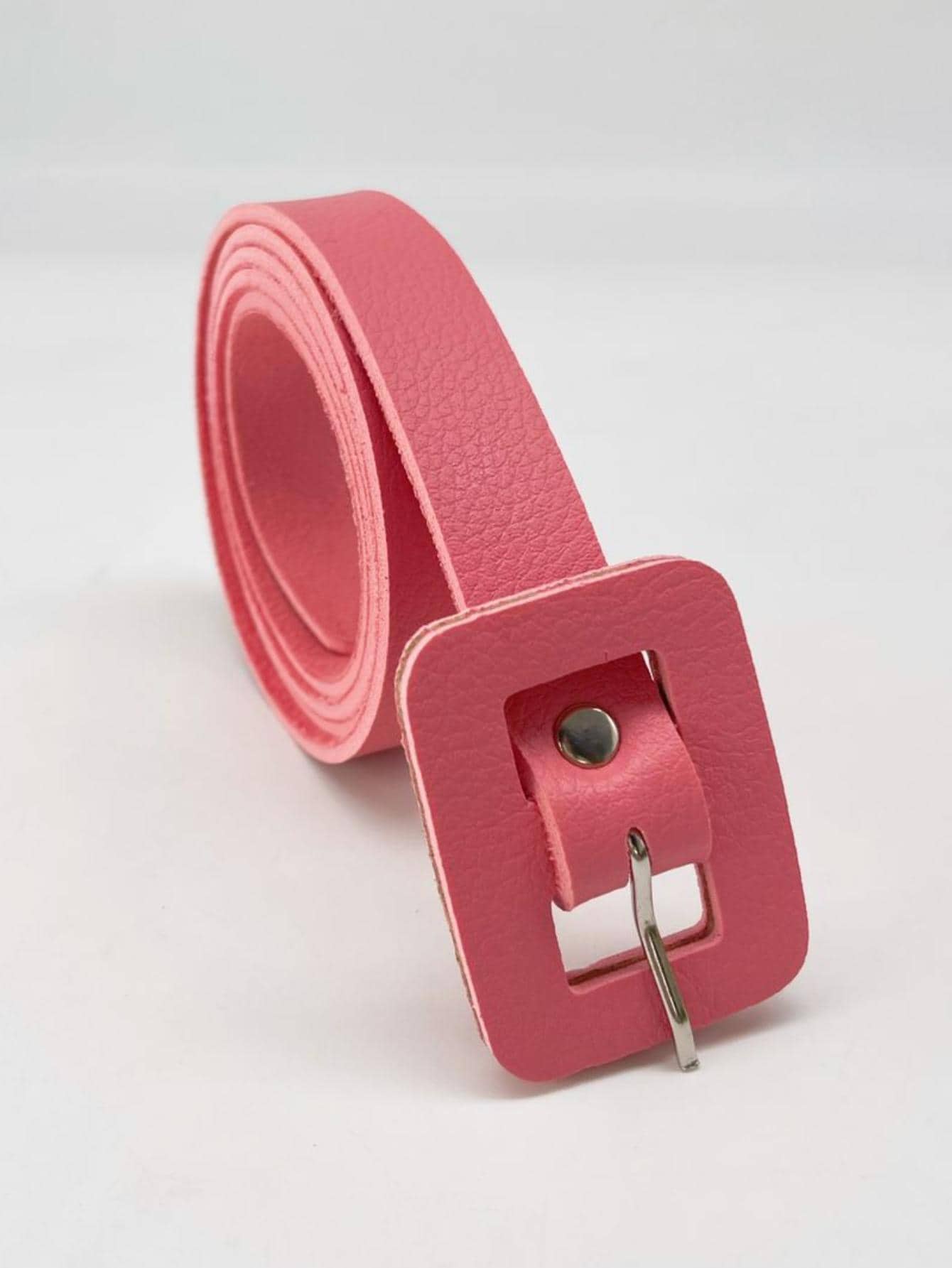 CYM cinto feminino sintetico fivela quatrado - Coral - Visão 1