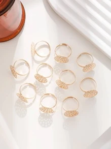 10 cái/bộ Vòng trang trí hình tròn rỗng - Vàng - Xem 4