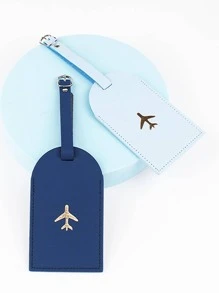 2 件金属飞机图案行李牌防丢失旅行蜜月旅行配件卡夹行李箱标签姓名标签卡套吊牌吊坠旅行必需品旅行配件学校包学校配件学校用品 - 彩色 - 查看 5
