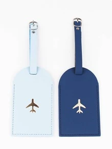 2 件金属飞机图案行李牌防丢失旅行蜜月旅行配件卡夹行李箱标签姓名标签卡套吊牌吊坠旅行必需品旅行配件学校包学校配件学校用品 - 彩色 - 查看 2