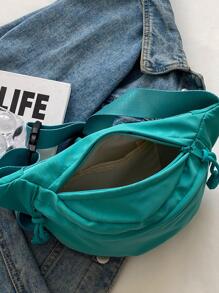 Medium Fanny Pack Green Casual Adjustable Strap
