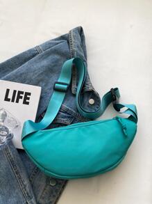 Medium Fanny Pack Green Casual Adjustable Strap