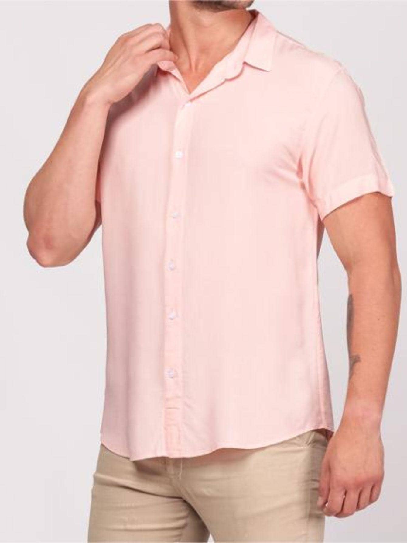 Men Shirts - สีเบบี้ชมพู - ดู 1