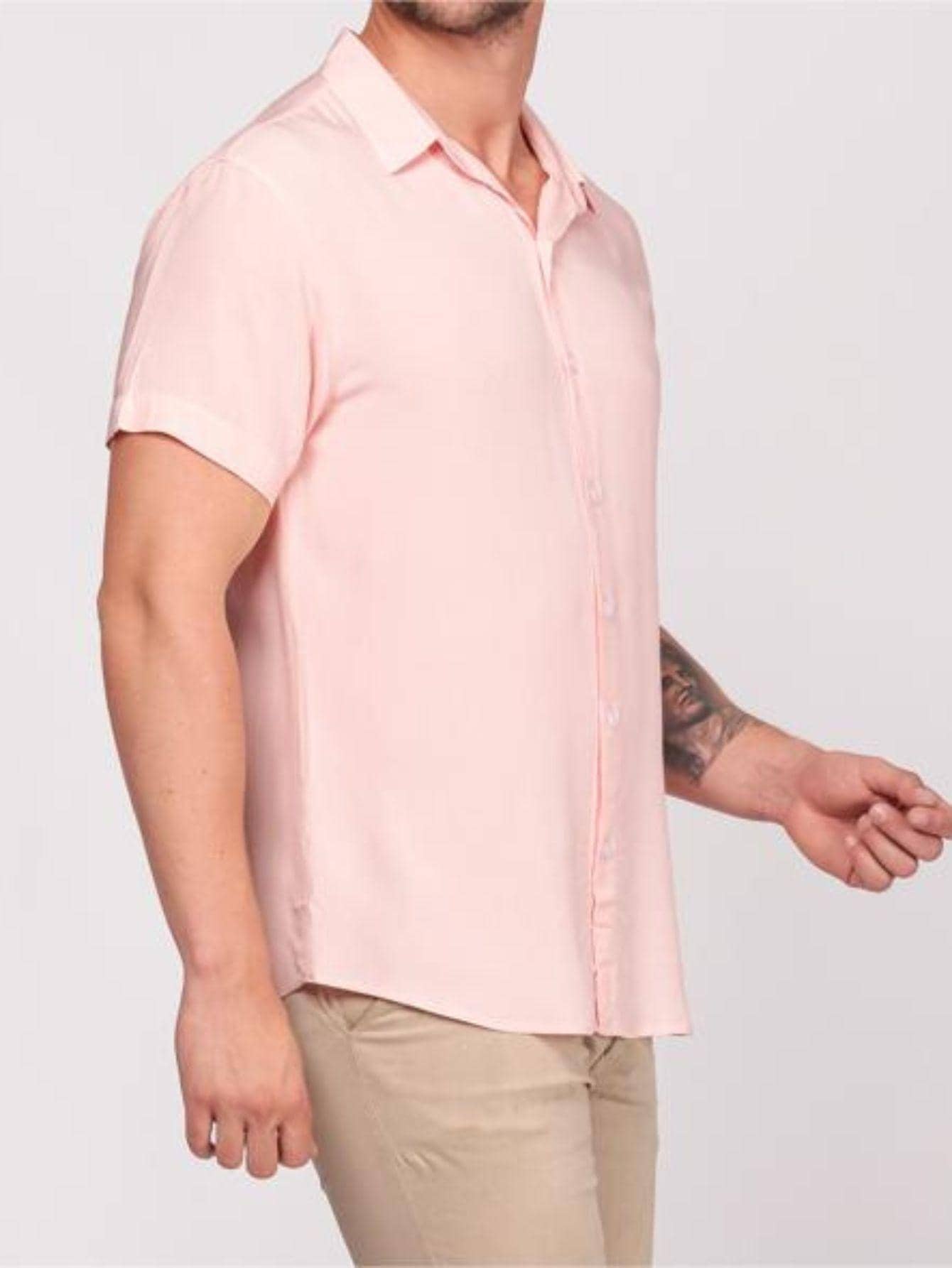 Men Shirts - 淺粉色 - 查看 4