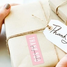 120 piezas Pegatina sello de caja de regalo con estampado de slogan regalo moderno papel para fiesta - Multicolor - Ver 4