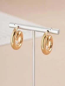 Hoa tai vòng tối giản - Vàng - Xem 3