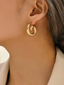 Hoa tai vòng tối giản - Vàng - Xem 5