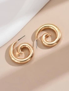 Hoa tai vòng tối giản - Vàng - Xem 4