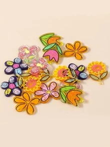 10 cái / bộ Mặt dây chuyền DIY hoa ngẫu nhiên - Nhiều màu - Xem 4