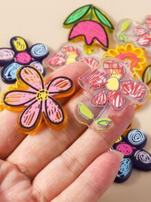 10 cái / bộ Mặt dây chuyền DIY hoa ngẫu nhiên - Nhiều màu - Xem 1