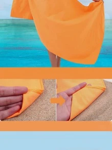 超細纖維運動毛巾,便攜健身游泳雙面法蘭絨運動速幹浴巾1入組 - 紫色 - 查看 8