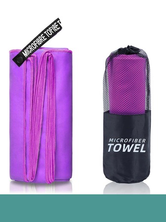 Toalla deportiva de fibra ultrafina, Toalla de baño de secado rápido para deportes de franela de doble cara para natación física portátil 1 ud.