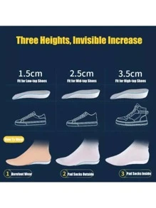 1 双 1.5/2.5/3.5 厘米柔软弹力增高鞋垫，蓝色 EVA 休闲运动鞋配件 - 藍色 - 查看 6