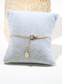 方晶鋯石裝飾手鏈 - 金黃色 - 查看 3