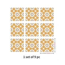 9pcs Floral Pattern Non-slip Floor Sticker - Multicolor - View 7