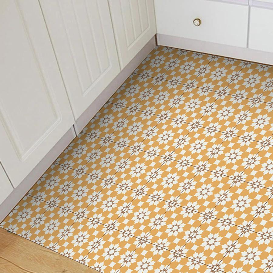9pcs Floral Pattern Non-slip Floor Sticker - Multicolor - View 1