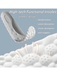 1 cặp đế giày thoáng khí giảm thiểu độ nảy, phụ kiện thường ngày màu xám cho giày - Xám - Xem 6