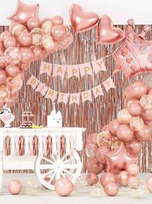 1 Bộ Hoa Hồng Vàng Trang Trí Sinh Nhật Chữ Banner Happy Birthday Sinh Nhật Trang Trí Trẻ Em Viền Màn - Hoa hồng vàng - Xem 1