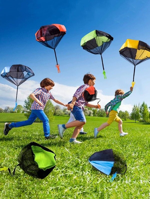 3pcs Tangle Free Throwing Toy Parachute, Outdoor Flying Parachute Men